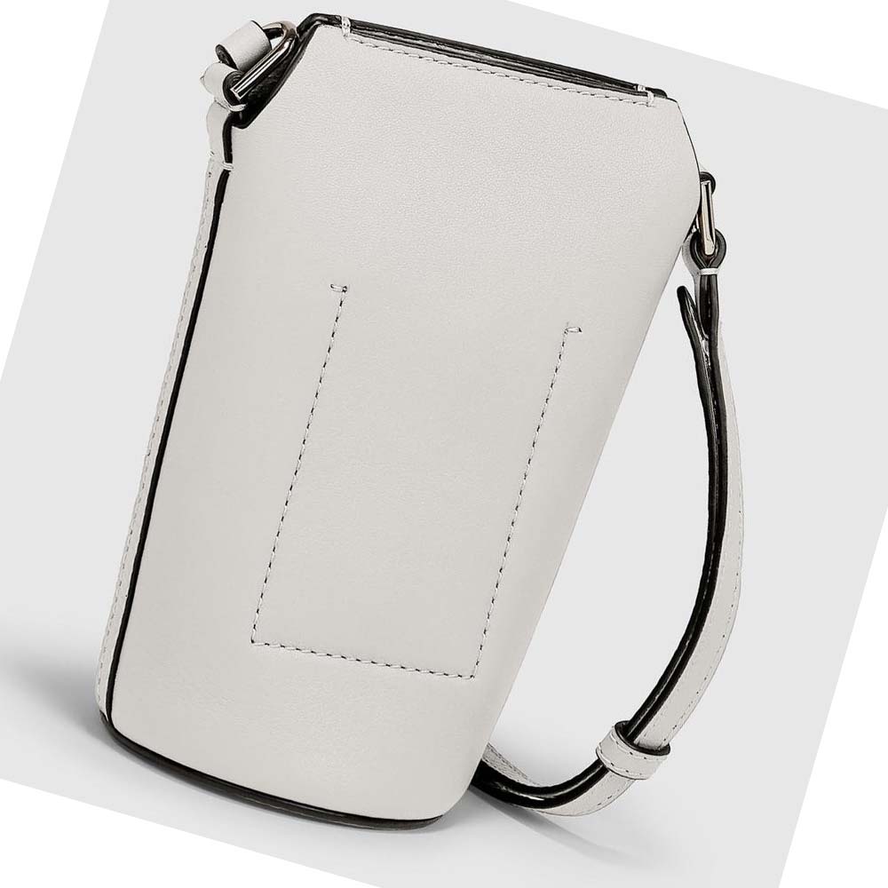 Women's Ecco Textureblock Pot Shoulder Bags White | Canada 390DFM